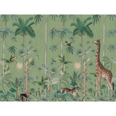 Tapet Giraffe's Stroll, Emerald, Rebel Walls - Img 2