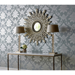 Tapet Hampton, Duck Egg Blue Luxury Damask, 1838 Wallcoverings, 5.3mp / rola - Img 1