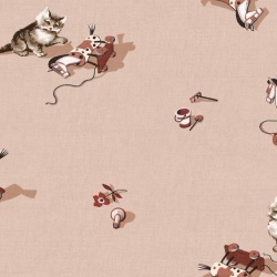 Tapet, Kittens, Peach, Coordonne, 5mp / rola