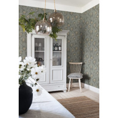 Tapet lavabil Charlotta Forest Green, Sandberg, 5.3mp / rola - Img 1