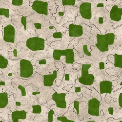 Tapet lavabil Map Xylography, Green, TresTintas 5mp / rola - Img 2