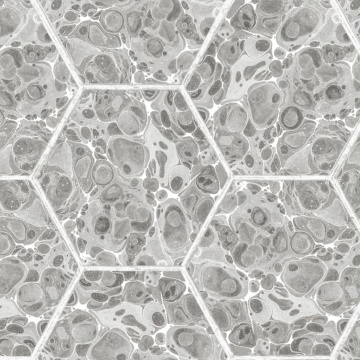 Tapet Marbled Hexagon Tiles, Grey, Rebel Walls, 5 mp / rola - Img 2