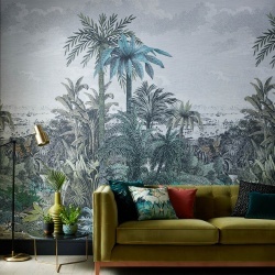Tapet, Paradise Found, Emerald Green Luxury Tropical, 1838 Wallcoverings, 6.5mp / rola