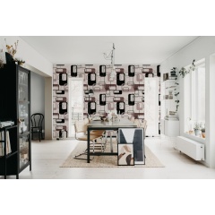 Tapet Retro Squares, Plum, Rebel Walls - Img 1