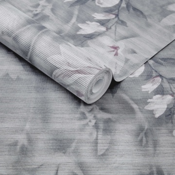 Tapet, Trailing Magnolia, Mist Grey Luxury Floral Paperweave, 1838 Wallcoverings, 5.2mp / rola - Img 2