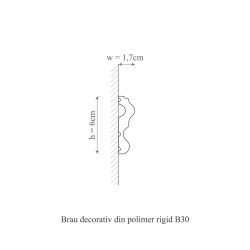 Brau polimer rigid, Manavi, B30 - 6x1.7x200 cm - Img 2