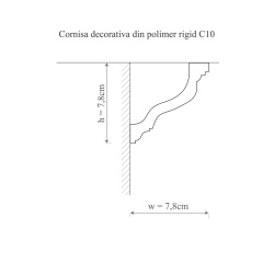 Cornisa polimer rigid, Manavi, C10-7.8x7.8x200cm - Img 2