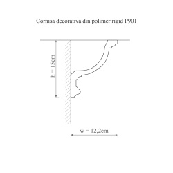 Cornisa poliuretan, Manavi, P901-15x12.2x200cm - Img 2