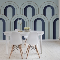 Fototapet, 3D Arch Deco, Blue, Dormitor, Rebel Walls - Img 3