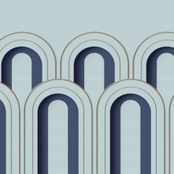 Fototapet, 3D Arch Deco, Blue, Rebel Walls - Img 2