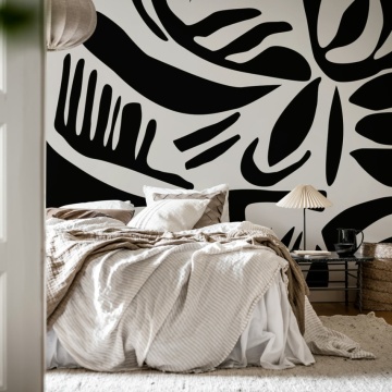 Fototapet, Abstract Leafs, Black & White, Rebel Walls - Img 3
