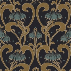 Fototapet, Art Nouveau Flower, Brown, Rebel Walls - Img 2