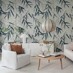 Fototapet, Bamboo Jungle, Blue, Rebel Walls