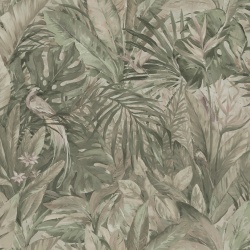 Fototapet, Birds in the Jungle, Light Green, Rebel Walls - Img 2