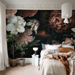 Fototapet, Bloomy Bouquet, Black, Rebel Walls