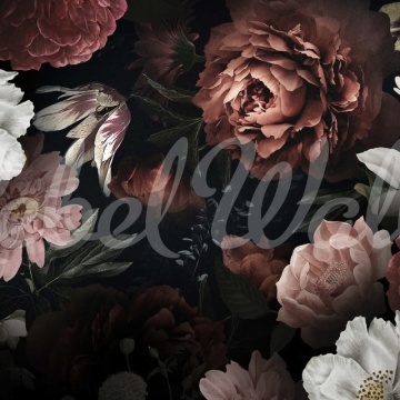 Fototapet, Bloomy Bouquet, Black, Rebel Walls - Img 2
