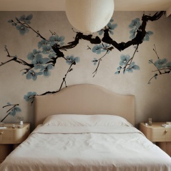 Fototapet, Blush of Spring, Light Blue, Rebel Walls