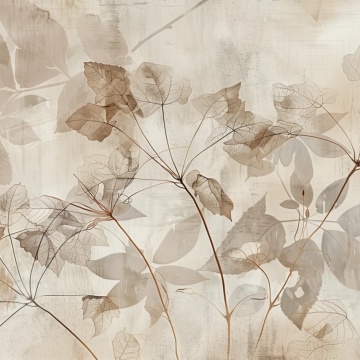Fototapet Botanic Marron et Beige Souffle Rêve MS205 - Img 1