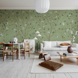 Fototapet, Chinoiserie Dream, Green, Rebel Walls
