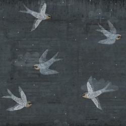 Fototapet, Concrete Art, Night Swallow, Rebel Walls - Img 2