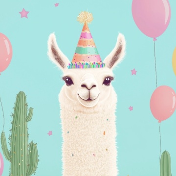 Fototapet copii, Birthday llama 020 - Img 2