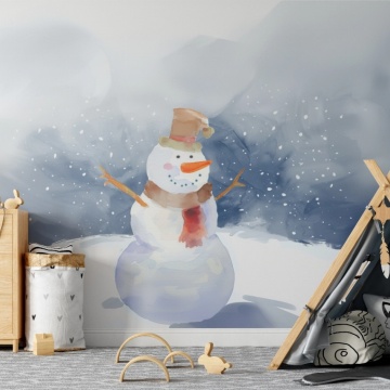 Fototapet copii, Winter snowman 007 - Img 1