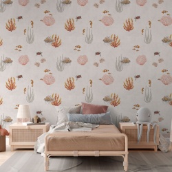 Fototapet Coral Garden - White, Kikki Belle