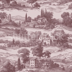 Fototapet, Countryside Toile, Cambridge Red, Rebel Walls - Img 2