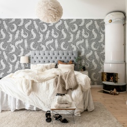 Fototapet, Cute Otters, Gray, Rebel Walls