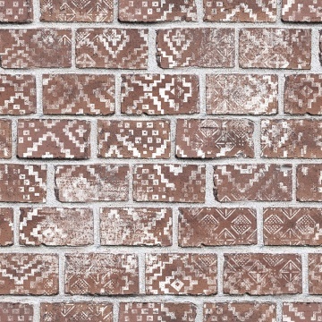 Fototapet, Decorated Bricks, Red, Rebel Walls - Img 2