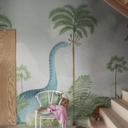 Fototapet, Dinosaur World, Green, Rebel Walls
