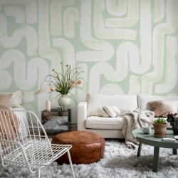 Fototapet, Drape Brush, Green, Rebel Walls