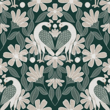 Fototapet, Dreamy Birds, Green, Rebel Walls - Img 2