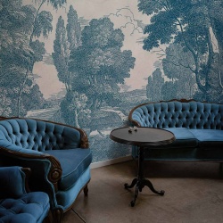 Fototapet Engraving, Blue, Coordonne