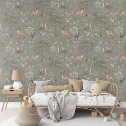 Fototapet Fantastic Forest - Green, Kikki Belle