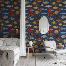 Fototapet, Fish Shoal, Blue, Rebel Walls - Img 3