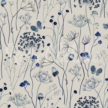 Fototapet, Flower Garden, Blue, Rebel Walls - Img 2