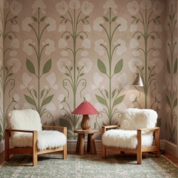 Fototapet, Folk Flower, Pink, Rebel Walls