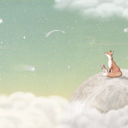 Fototapet Fox on the Moon - Green, Oliver Robins - Img 2