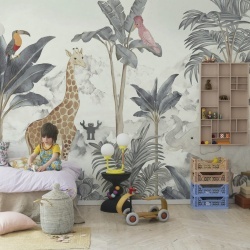 Fototapet, Friends of the Jungle, Blue, Rebel Walls