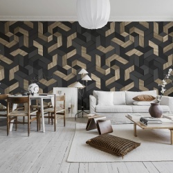 Fototapet, Geometric Wood, Rebel Walls