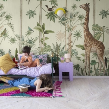 Fototapet, Giraffe's Stroll, Sunny, Rebel Walls - Img 4