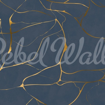 Fototapet, Gold Swirl, Dark Blue, Rebel Walls - Img 2