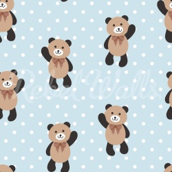 Fototapet, Hello Bear, Baby Blue, Rebel Walls - Img 2