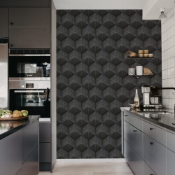 Fototapet, Hexagon Cube, Black, Rebel Walls