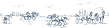 Fototapet, Horses Herd Grand, Blue, Rebel Walls - Img 2