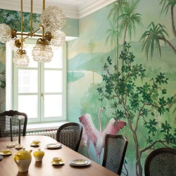 Fototapet Landscape with Flamingos, Exoticism, Coordonne - Img 1
