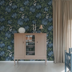 Fototapet, Midnight Peony, Blue, Rebel Walls