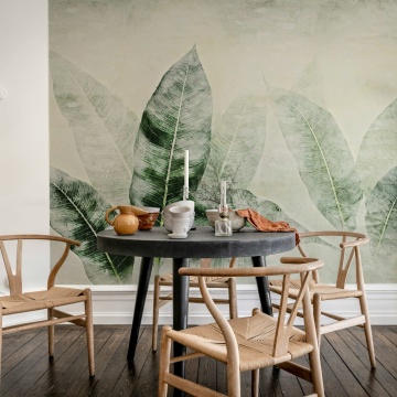 Fototapet, Misty Leafs, Green, Rebel Walls - Img 3