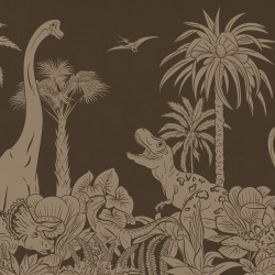 Fototapet Monochrome Dino - Brown Vintage, Kikki Belle - Img 2